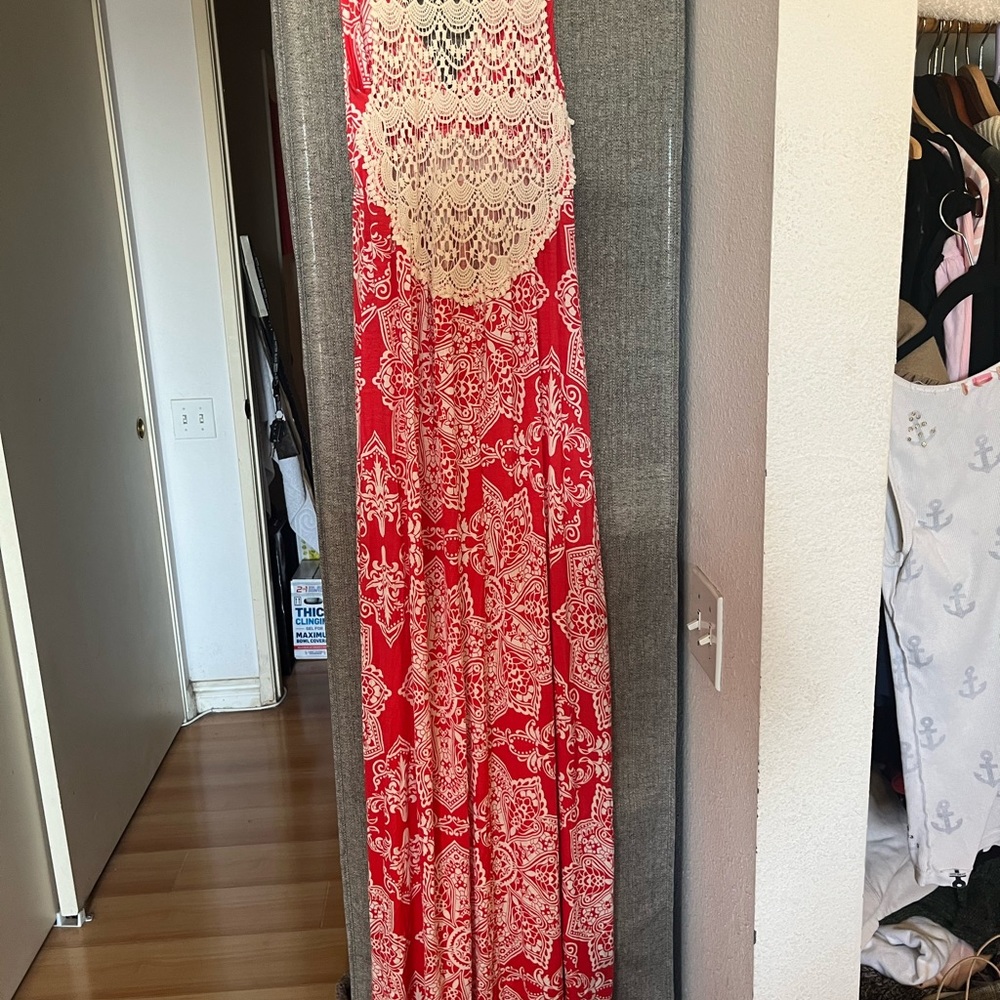 Long crochet maxi dress sz m - Picture 4 of 8